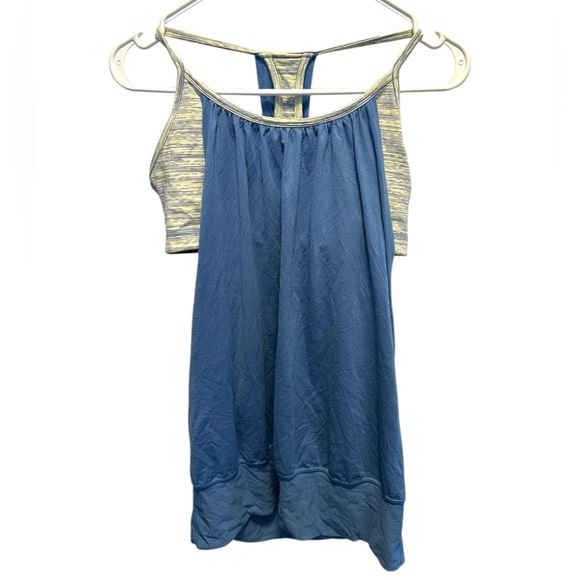 Lululemon Blue and yellow top with built in bra - Picture 3 of 6
